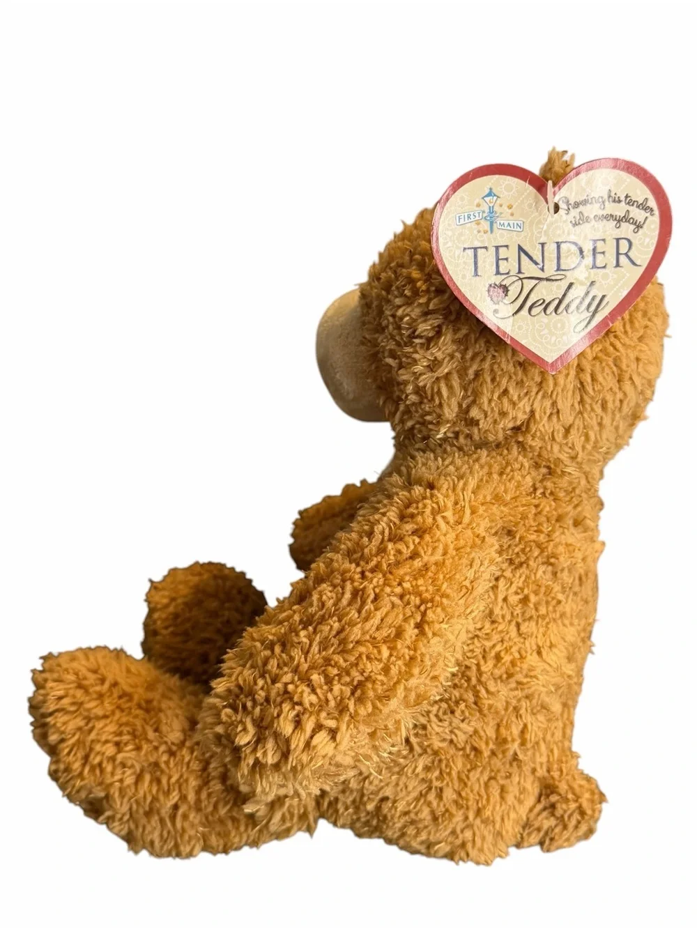 First & Main Tender Teddy Bear Plush 13” Brown Stuffed Animal Plaid Heart